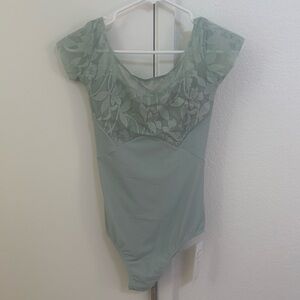 Sansha Floral Lace Leotard NWT In Light Green Adult Size 5 Small/Medium
